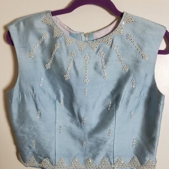 CLOSET CLEAR OUT!  Vintage Silk Crop Top - Picture 1 of 3